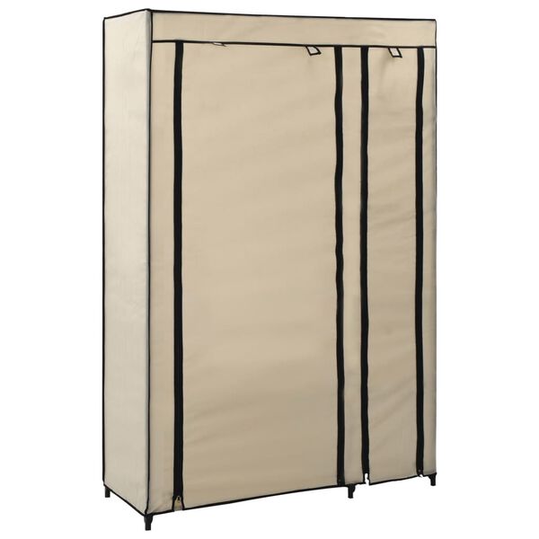 vidaXL Garde-robes pliables 2 pcs Cr&egrave;me 110x45x175 cm Tissu