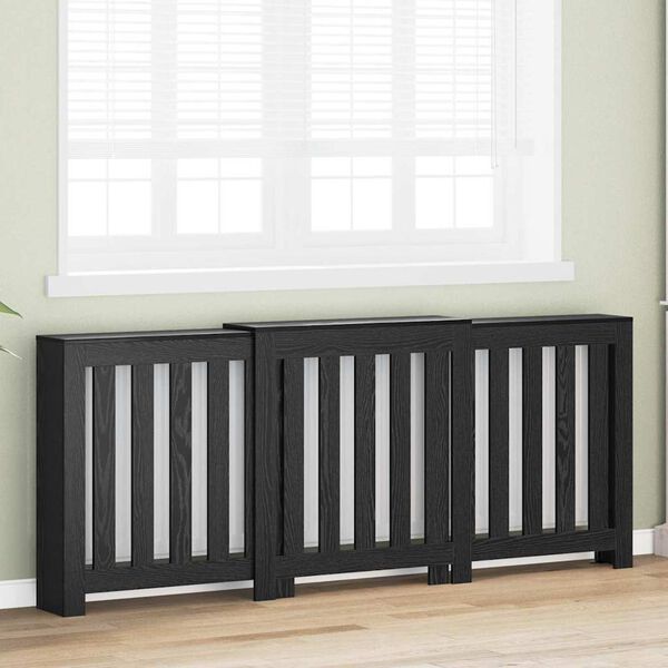 vidaXL Cache-Radiateur Ch&ecirc;ne noir 205 x 21,5 x 83,5 cm