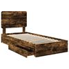 vidaXL Lit de Rangement Ch&ecirc;ne fum&eacute; 90 x 200 cm Bois d'ing&eacute;nierie