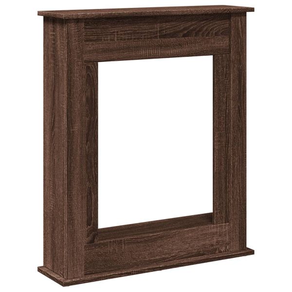 VidaXL Cadre de cheminée chêne marron 75x20x87,5 cm bois d'ingénierie