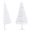 vidaXL Sapin de No&euml;l artificiel d'angle Blanc 240 cm PVC
