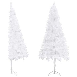 vidaXL Sapin de No&euml;l artificiel d'angle Blanc 240 cm PVC