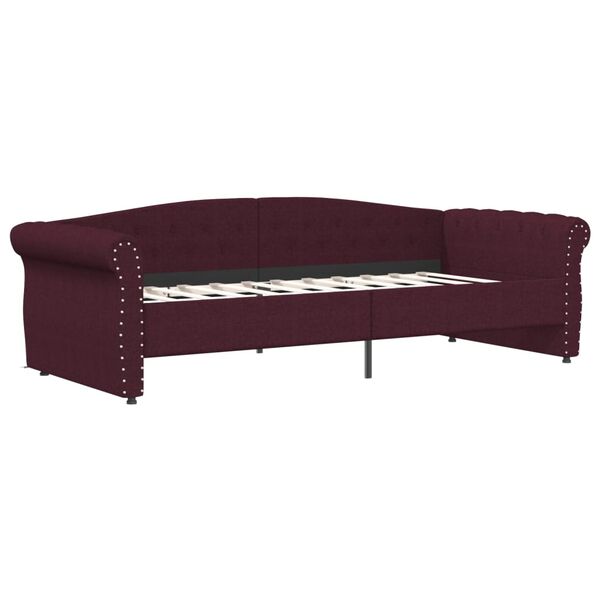 vidaXL Lit avec matelas et &eacute;clairage USB Violet Tissu 90x200 cm
