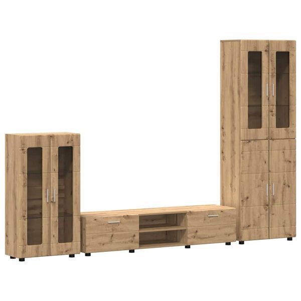 vidaXL Ensemble meuble TV FLORIN Ch&ecirc;ne artisanal Bois d'ing&eacute;nierie