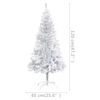 vidaXL Arbre de No&euml;l artificiel pr&eacute;-&eacute;clair&eacute;/boules argent&eacute; 120 cm PET