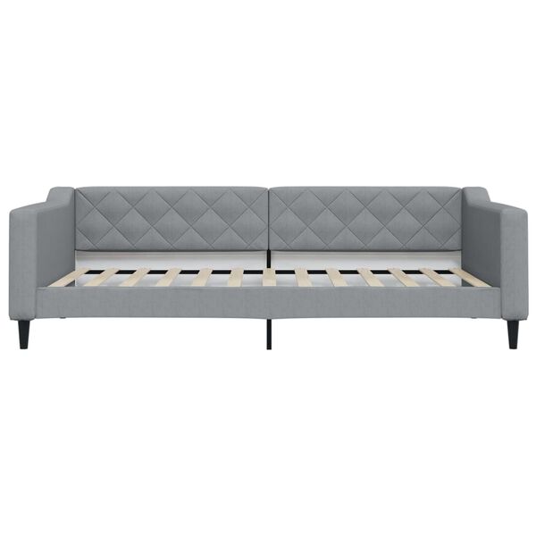 vidaXL Lit de jour avec matelas gris clair 100x200 cm tissu