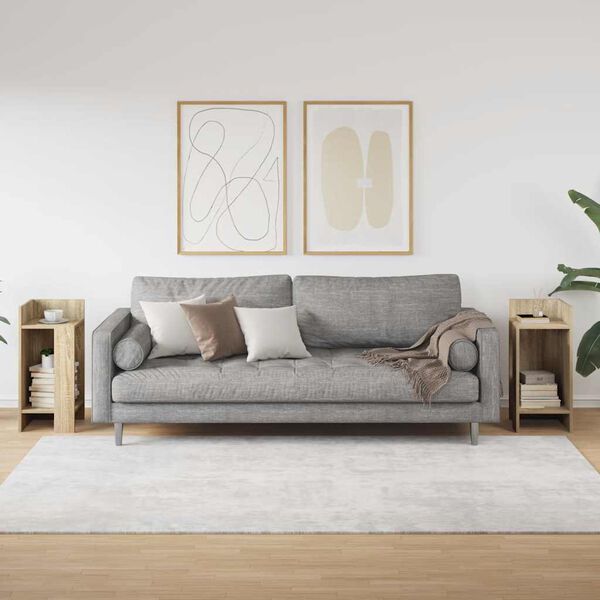 vidaXL Tables d'appoint 2 pcs avec &eacute;tag&egrave;re ch&ecirc;ne sonoma 25,5x27x60 cm