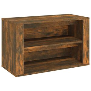 vidaXL &Eacute;tag&egrave;re &agrave; chaussures Ch&ecirc;ne fum&eacute; 75x35x45 cm Bois d'ing&eacute;nierie