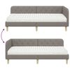 vidaXL Cadre de lit d'angle avec matelas Taupe 90 x 190 cm tissu
