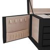vidaXL Bo&icirc;te &agrave; bijoux 4 niveaux miroir verrouillable noir