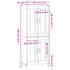vidaXL Buffet haut Sonoma gris 69,5x34x180 cm Bois d'ing&eacute;nierie