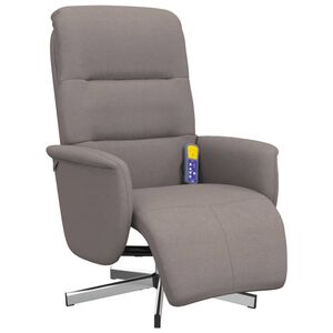 vidaXL Fauteuil inclinable de massage avec repose-pieds taupe tissu