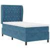 vidaXL Lit &agrave; ressorts avec matelas Bleu fonc&eacute; 200 x 90 cm Polyester
