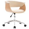 vidaXL Chaise pivotante &agrave; manger Cr&egrave;me Bois courb&eacute; et Similicuir