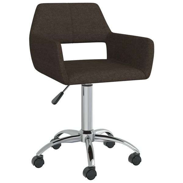vidaXL Chaises pivotantes &agrave; manger lot de 6 marron fonc&eacute; tissu