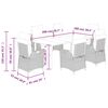 vidaXL Ensemble &agrave; manger de jardin et coussins 7 pcs beige poly rotin