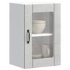 vidaXL Armoire murale de cuisine avec porte en verre Lucca gris béton