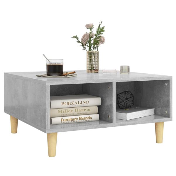 vidaXL Table basse gris b&eacute;ton 60x60x30 cm bois d'ing&eacute;nierie