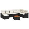 vidaXL Ensemble de canap&eacute; de jardin 9 pc Noir polyrotin