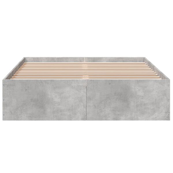 vidaXL Cadre de lit sans matelas gris béton 135x190 cm