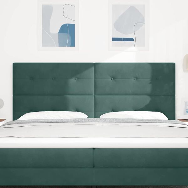 vidaXL T&ecirc;te de lit Vert fonc&eacute; 200 cm Velours