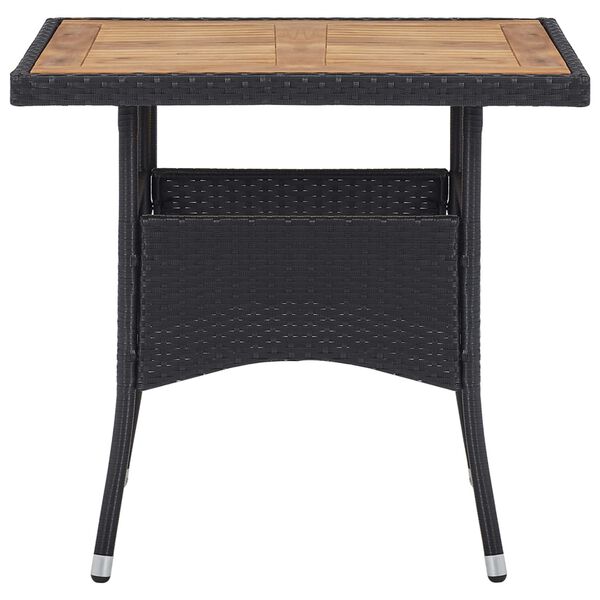 vidaXL Ensemble &agrave; manger de jardin 5 pcs R&eacute;sine tress&eacute;e et acacia Noir