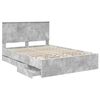 vidaXL Cadre de lit Gris b&eacute;ton 140 x 190 cm Bois Ing&eacute;nierie