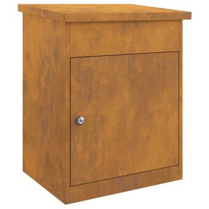 vidaXL Bo&icirc;te de d&eacute;p&ocirc;t de colis Rouill&eacute; 47,5 x 38 x 59 cm Acier patin&eacute;