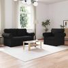 vidaXL Canap&eacute; 2 pcs Noir 155 x 82 x 80 cm tissu