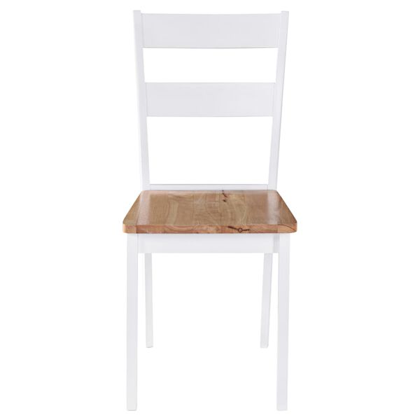 vidaXL Chaises à manger lot de 2 blanc bois hévéa massif
