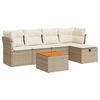 vidaXL Salon de jardin avec coussins 6 pcs beige r&eacute;sine tress&eacute;e