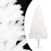 vidaXL Arbre de No&euml;l artificiel pr&eacute;-&eacute;clair&eacute; et boules blanc 210 cm