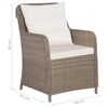 vidaXL Ensemble &agrave; manger de jardin coussins 5pcs R&eacute;sine tress&eacute;e Marron
