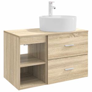 vidaXL Ensemble de mobilier de salle de bain 2 pcs Ch&ecirc;ne Sonoma