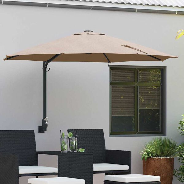 vidaXL Parasol de jardin Taupe et Noir 248 x 248 x 148 cm