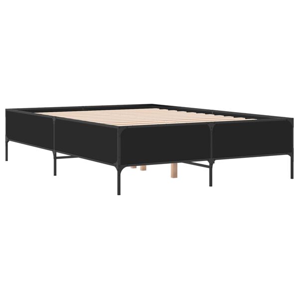 vidaXL Cadre de lit sans matelas noir 140x190 cm