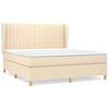 vidaXL Sommier &agrave; lattes de lit avec matelas Cr&egrave;me 180x200 cm Tissu