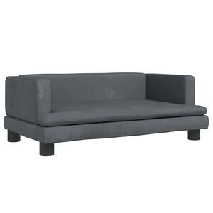vidaXL Lit pour chien gris fonc&eacute; 80x45x30 cm velours