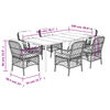 vidaXL Ensemble &agrave; manger de jardin et coussins 7 pcs marron rotin