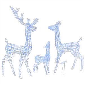 vidaXL Famille de rennes de d&eacute;coration Acrylique 300 LED bleu