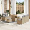 vidaXL Ensemble de canap&eacute; de jardin 8 pcs Beige Poly rotin
