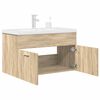 vidaXL Armoire lavabo de salle de bain et vasque et robinet int&eacute;gr&eacute;s