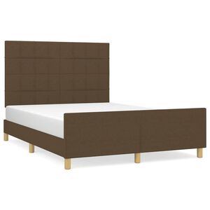 vidaXL Cadre de lit sans matelas marron fonc&eacute; 140x190 cm tissu