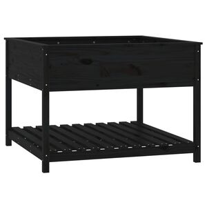 vidaXL Jardini&egrave;re et &eacute;tag&egrave;re Noir 111,5x111,5x81 cm Bois massif de pin