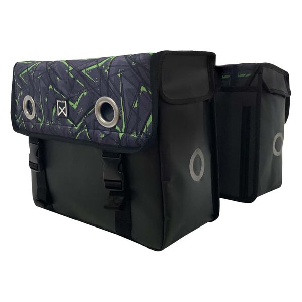 Willex Sacoches de v&eacute;lo Eco 30 L Tarpaulin vert et noir