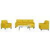 vidaXL Ensemble de canap&eacute;s 4 pcs avec coussins Jaune Velours