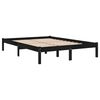 vidaXL Cadre de lit sans matelas noir bois massif 200x200 cm