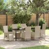 vidaXL Ensemble de salle &agrave; manger pour jardin 7 pcs Beige polyrotin