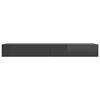 vidaXL Meuble TV avec lumi&egrave;res LED Gris brillant 120x35x15,5 cm