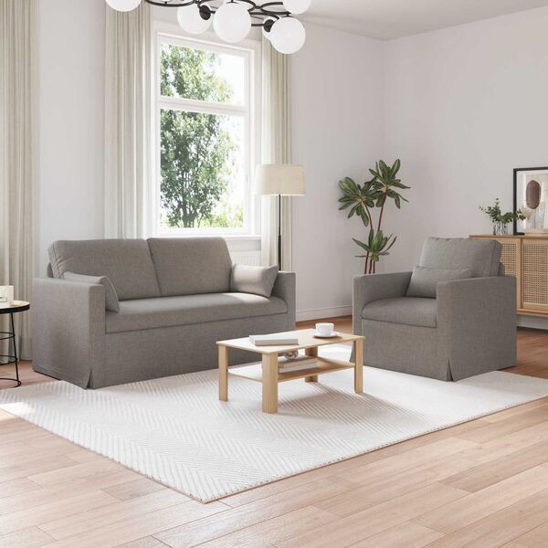 vidaXL Canap&eacute; 2 pcs Taupe 158 x 78 x 80 cm tissu